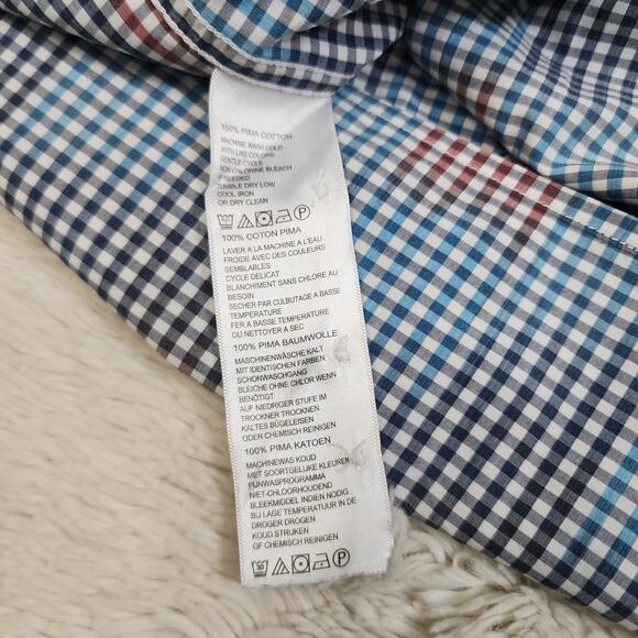 Tommy Bahama Shirt Mens Large Gingham Marlin Flip Cuff Button Down Long Sleeve - Picture 7 of 8